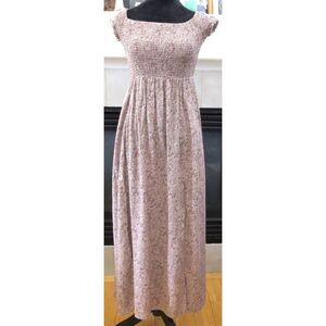 Breezaya Women's Ditsy Floral Off/On Shoulder Maxi Dress M split Hem M EUC